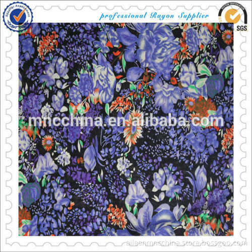 100%rayon printed challis fabric for clothing